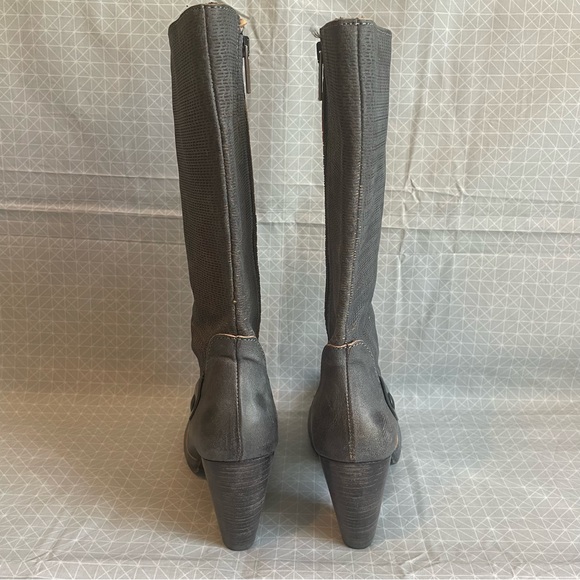 Virus Moda Leather/Textile Heeled Boots in Gray 39 - Picture 6 of 10